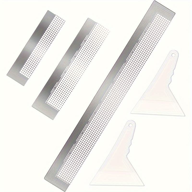 6Pcs Diamond Art Paint Ruler, Stainless Steel Diamond Mesh Ruler, 216, 400,  599, 520, 699 and 800 Blank Grids 5D Diamond Ruler Tool with 2Pcs Diamond