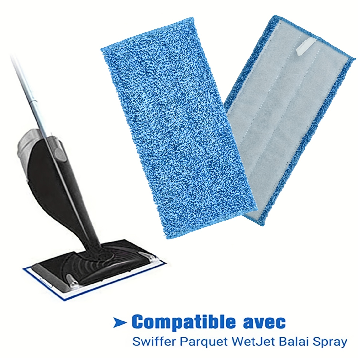 6pcs Lavable Mop Tissu Pour Lingettes Bois Réutilisable - Temu Belgium