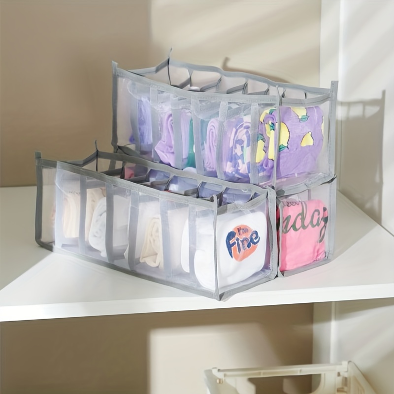 1pc/3pcs Foldable Drawer Organizers Mesh Divider Organizers