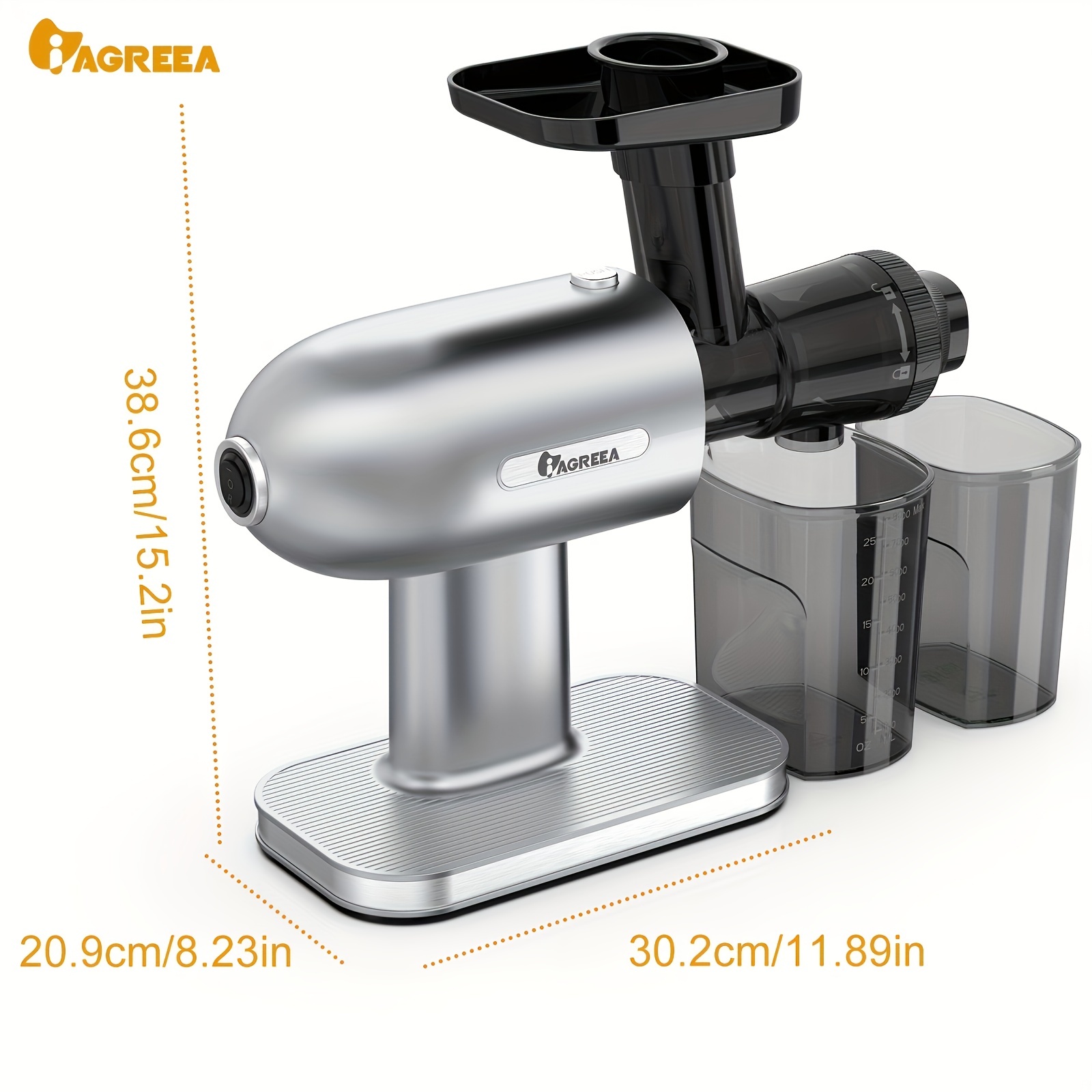 iagreea cold press juicer slow juicer machines for vegetable and fruit compact small space saving masticating juicer ultra power juicer maker with reverse function details 0