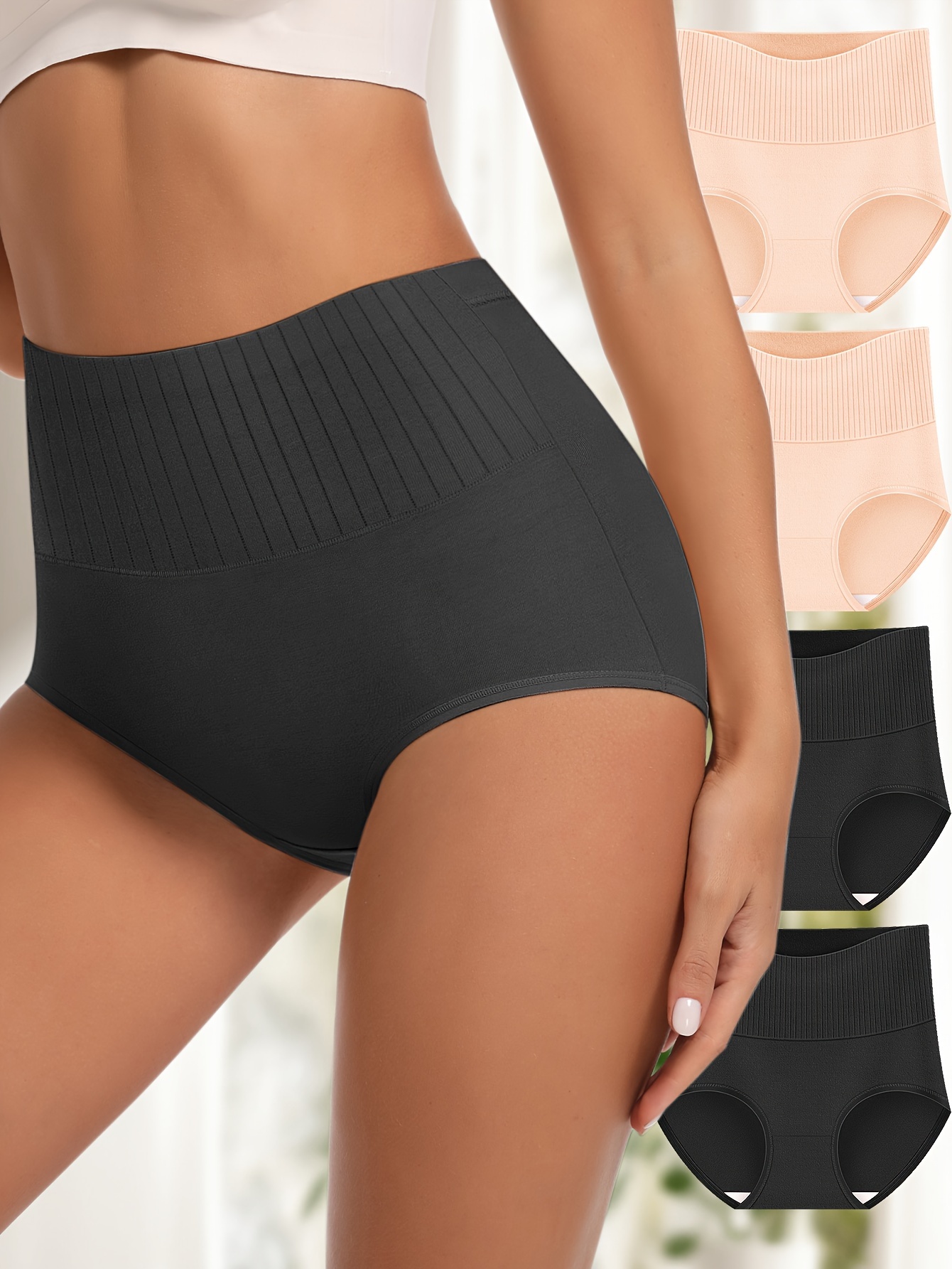Women Underwear High Waist Briefs Tummy Control Panties Ladies