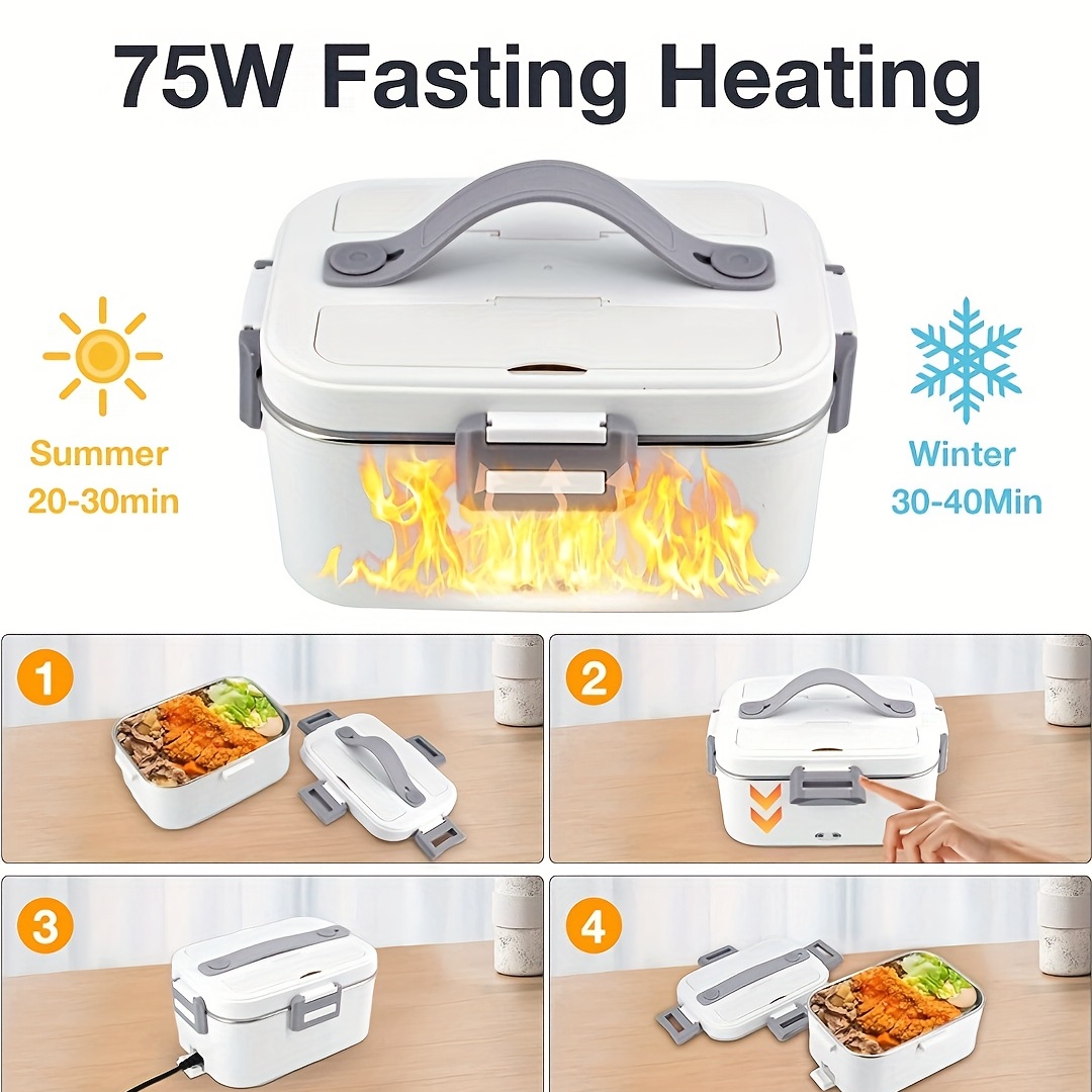 75W Electric Heated Lunch Box 1.8L Food Heater/Warmer Portable