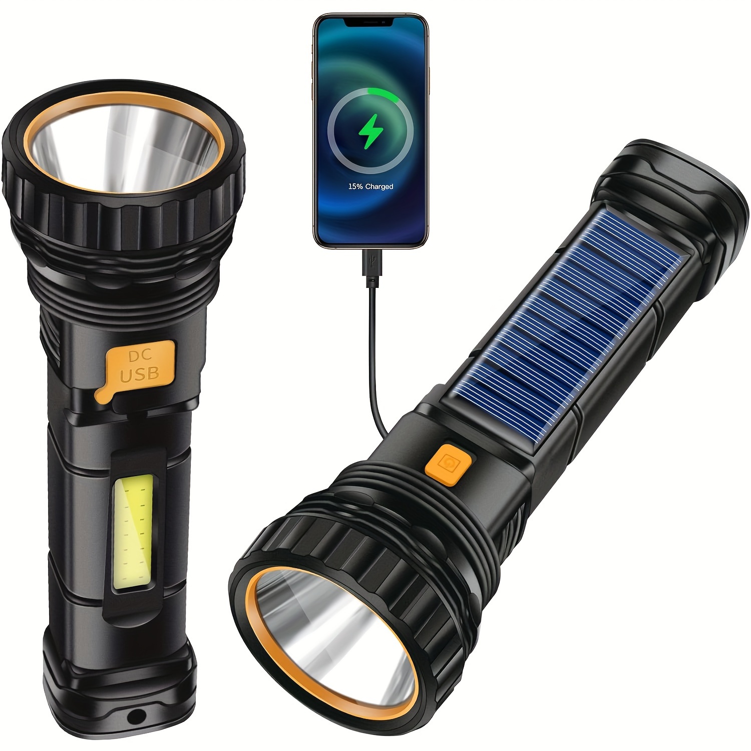 Leelosp 9 Pieces Hand Crank Solar Powered Flashlights, Emergency  Rechargeable LED Flashlight Survival Flashlight Gear Self Powered Charging  Torch for