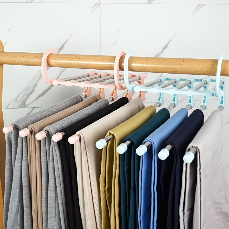 Pants Hanger, Trouser Rack, Foldable Multi-layer Trouser Hanger, Space  Saving Wardrobe Storage Rack, Magic Hanging Clothes Rack, Plastic Non-slip  Multi-functional Storage Rack - Temu