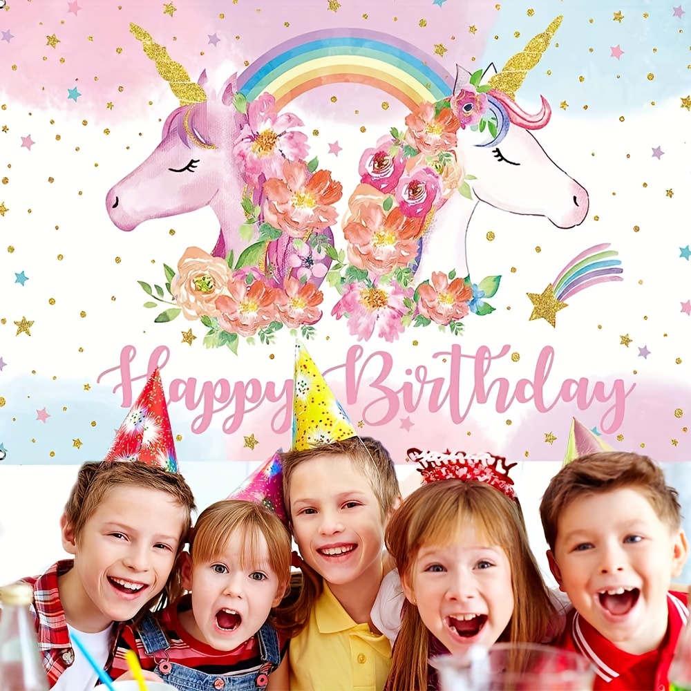 Unicorn Happy Birthday Banner Unicorn Party Decorations Unicorn