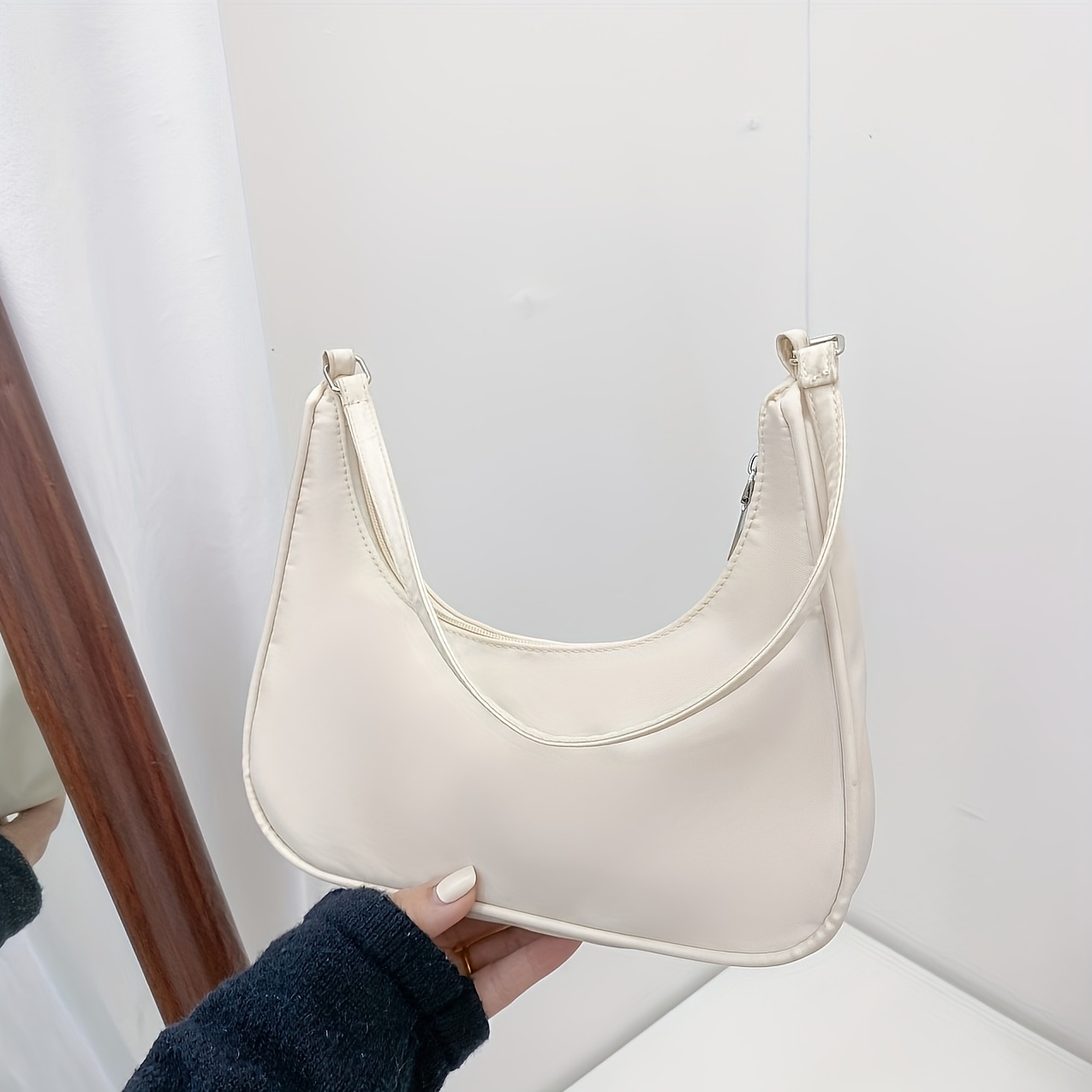 Nylon Solid Crescent Bag All Match Minimalist Underarm Bag Baguette Bag