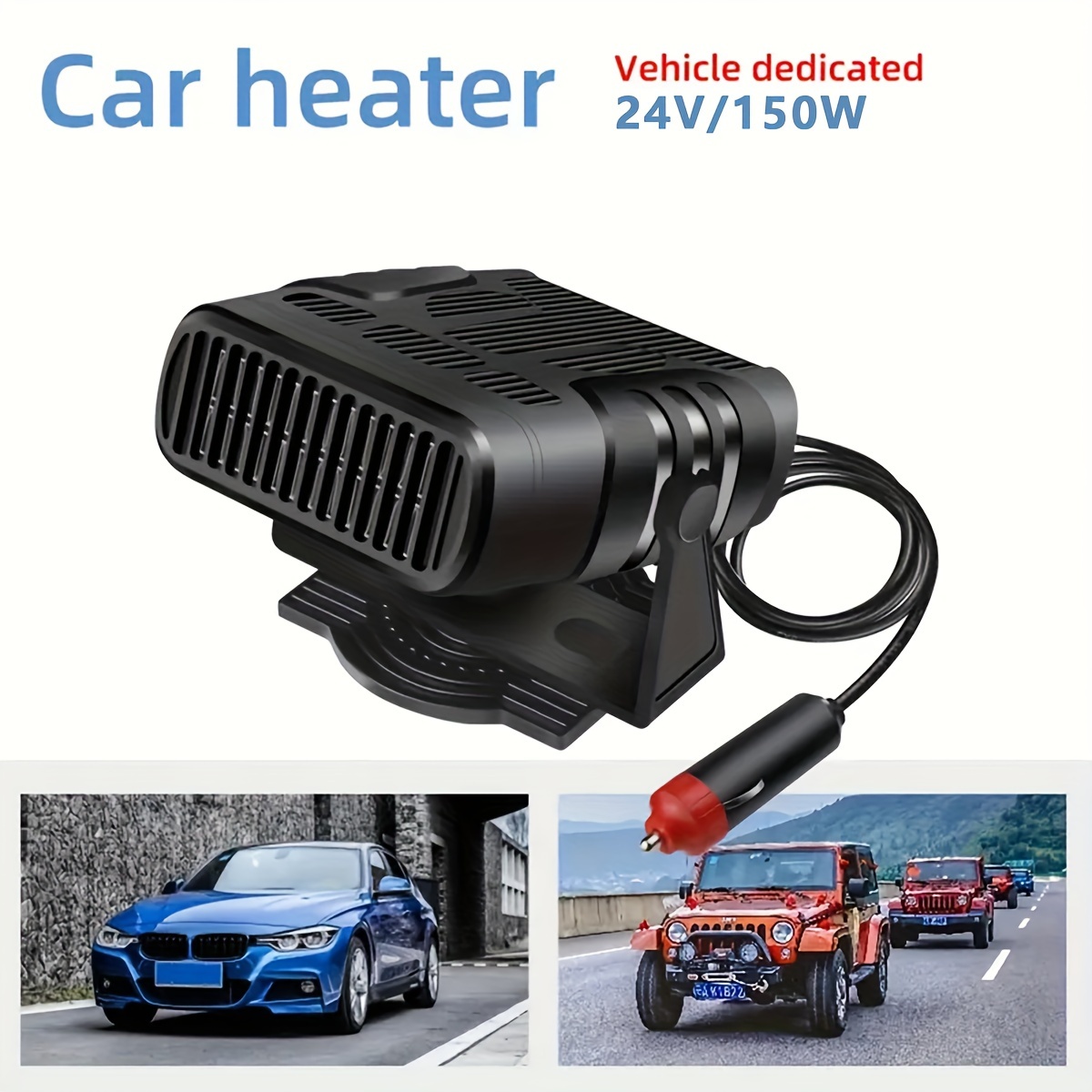 150W Car-mounted Warm Air Blower 12v/24v Car Electric Warm Air Cold And  Warm Dual-use Car Heating Defrosting And Defogging Quick Heating Heater