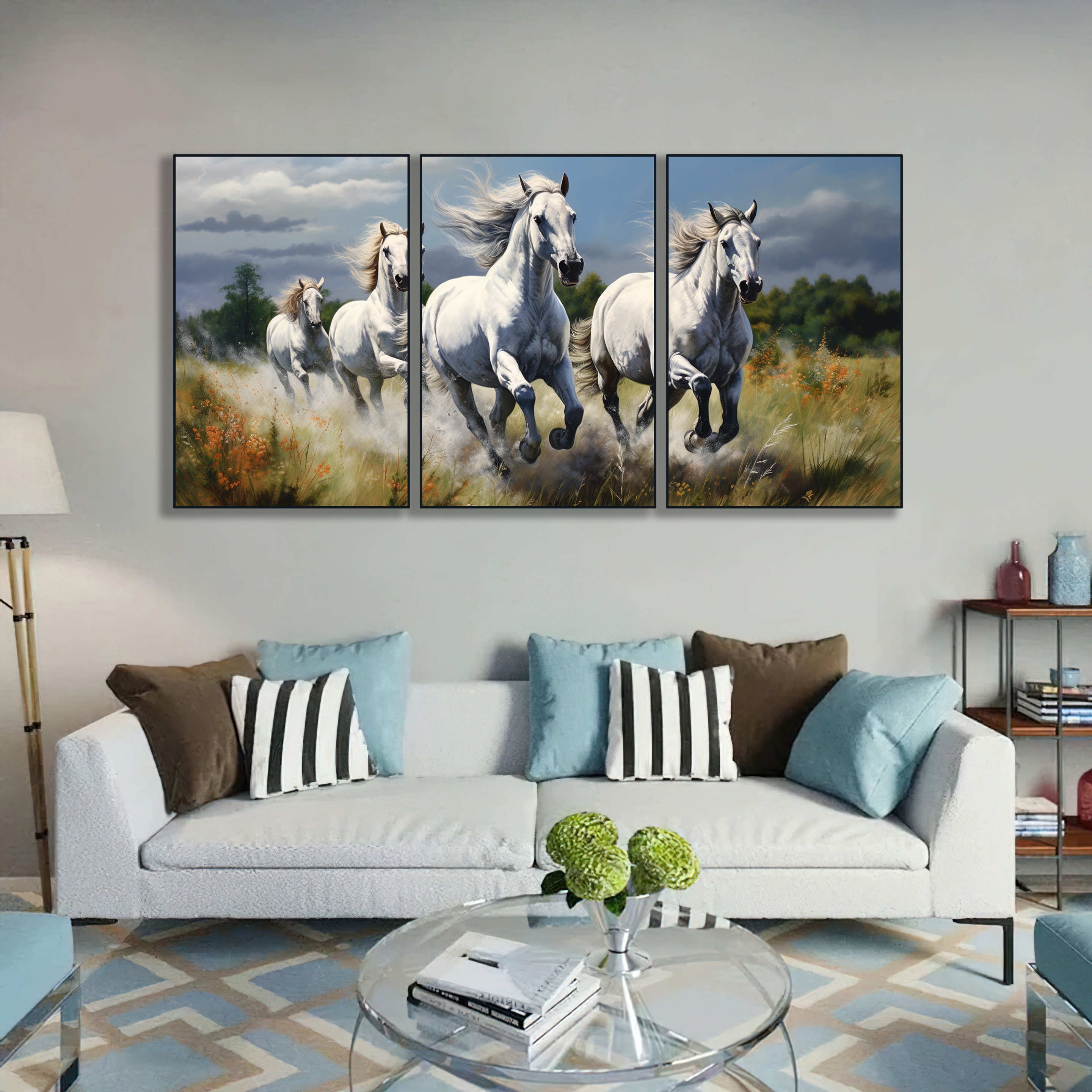 3 Pezzi/set Pittura A Olio Stampa Tela Poster, Cavallo Bianco Dipinti Tela  Parete, Opere Darte Pittura Murale Soggiorno Camera Letto Bagno Ufficio  Corridoio Decorazioni Parete, Senza Cornici, Trova Grandi Offerte Ora