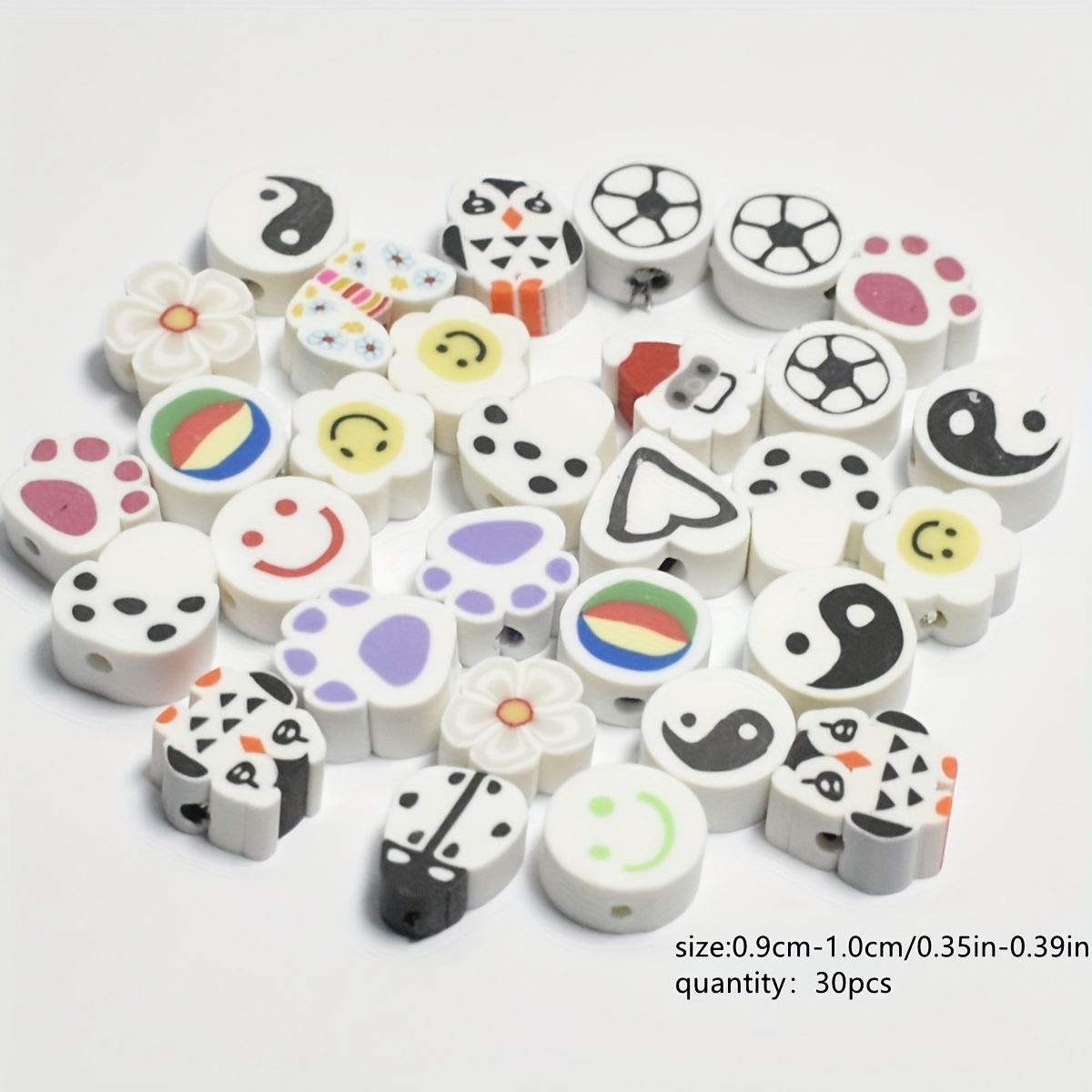 Polymer Clay White Background Sun Smiling Face Perforated Beads, For  Jewelry Making, Diy Bracelet Necklace Phone Bag Chain Craft Supplies - Temu  United Arab Emirates