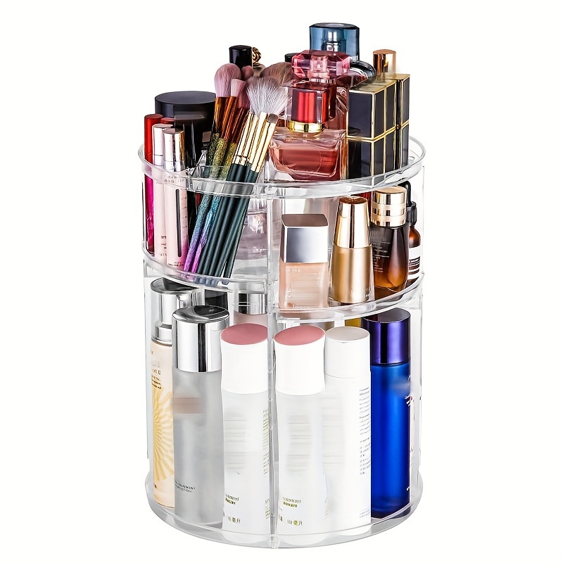 Organizador de tocadiscos giratorio transparente, estante multifuncional  para especias, organizador de maquillaje cosmético, VC - AliExpress