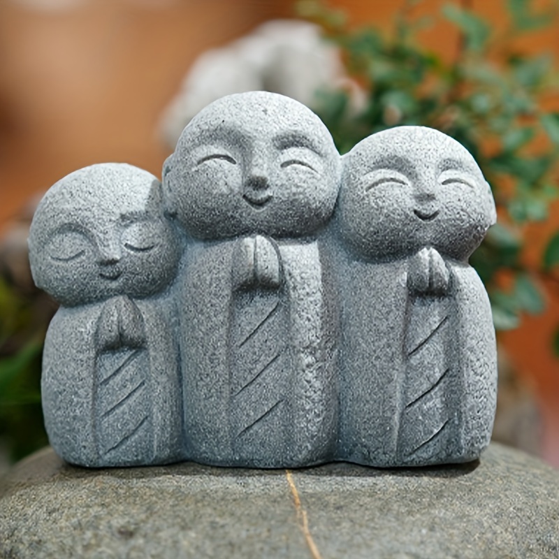 Accesorios de jardín zen de Buda de meditación, decoración de jardín en  miniatura, decoración de jardín de mesa, arena de roca, adornos de jardín