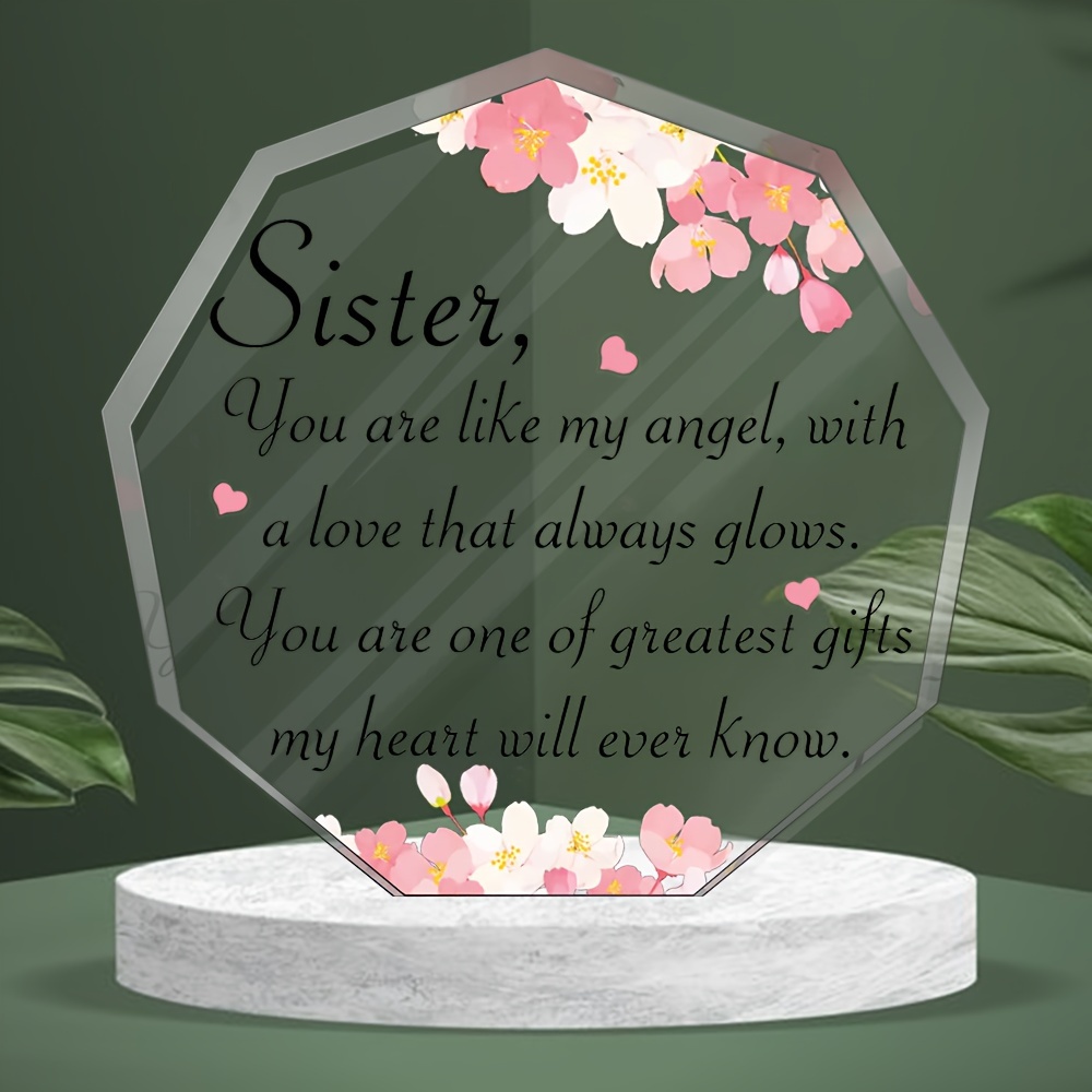 1pc, Sister Gifts From Sister, Birthday Gifts For Sister, Sisters Gifts  Puzzle Block Engraved Acrylic Plaque, Christmas For Sisters From Sisters  Broth