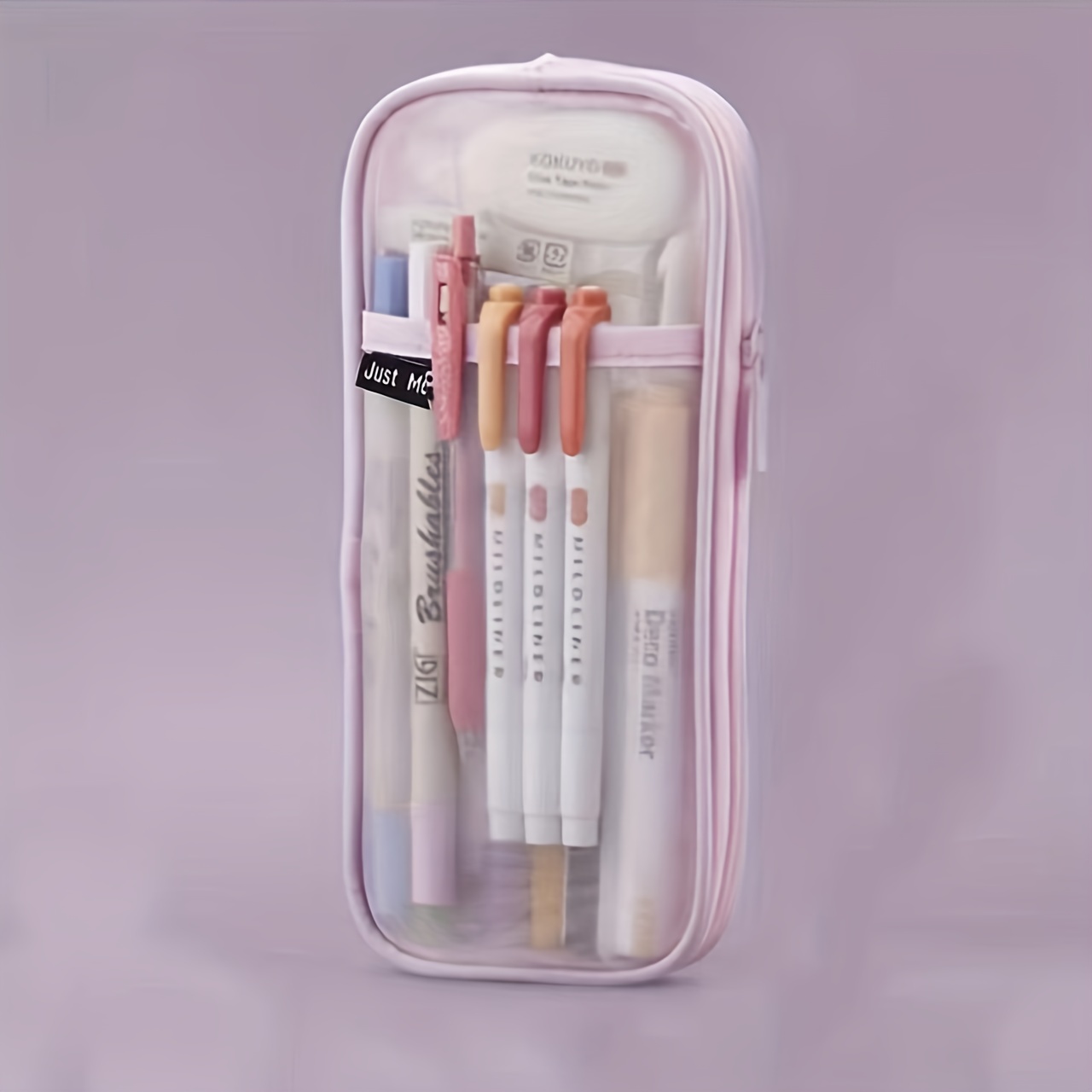 Simple And Transparent Pencil Case Stationery Case - Temu