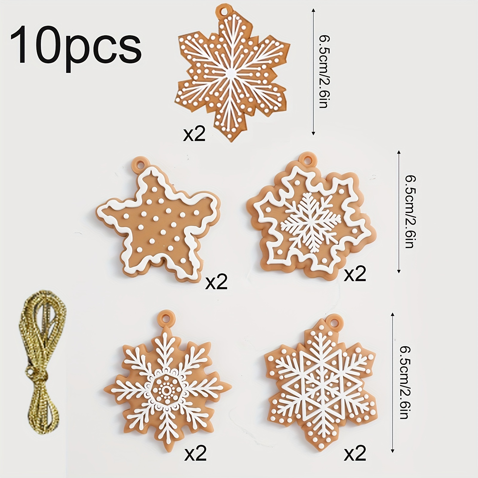 10pcs christmas decoration gingerbread man pendant christmas tree hanging decoration snowflake decoration scene decoration props christmas decor 2023 details 2