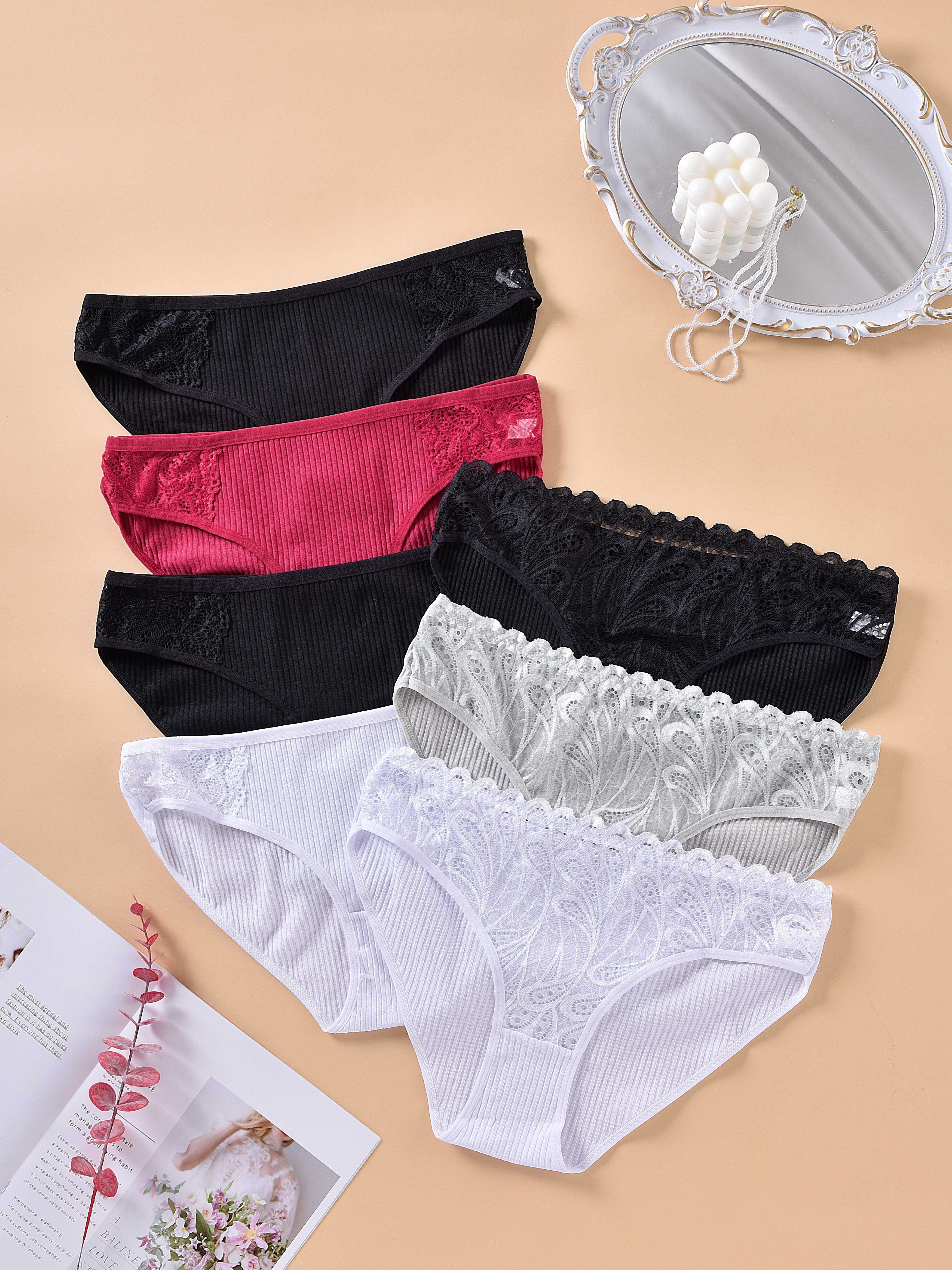 Sexy women lace panties underwear set 5pcs/lot mid-rise women