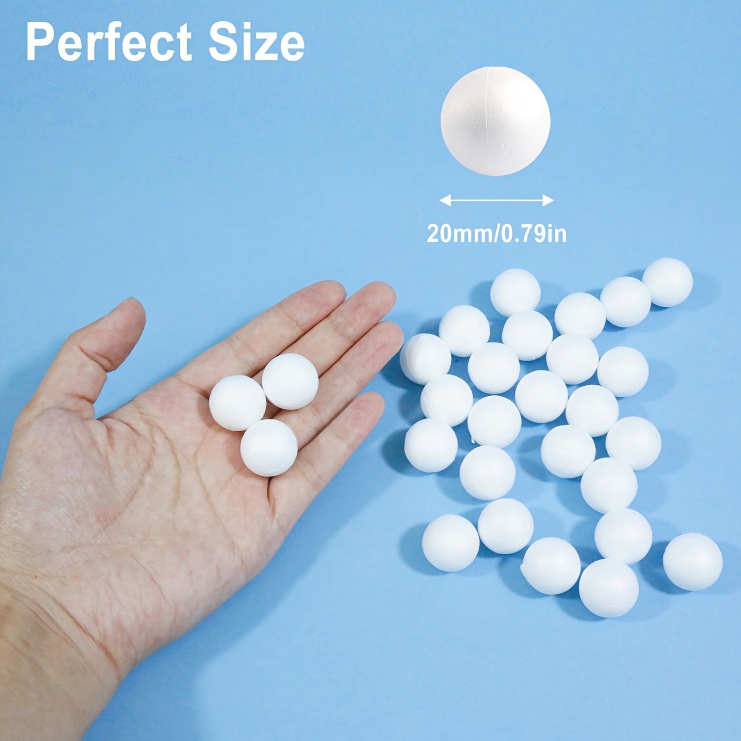 Polystyrene Balls, 8 cm, White, 25 pc