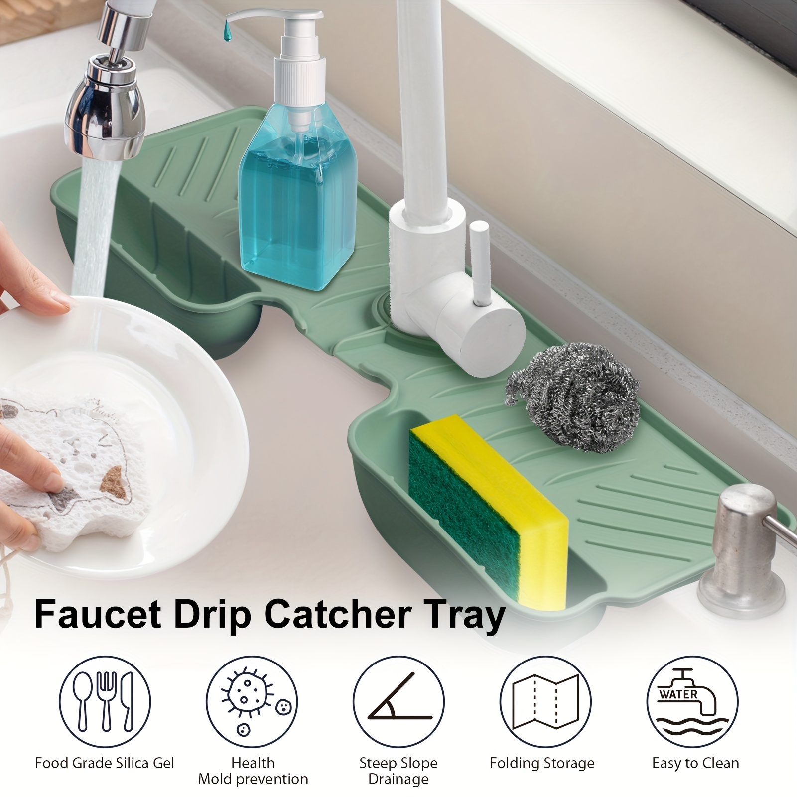 Plastic Drain Mat Kitchen Faucet Sink Splash Guard Silicone - Temu
