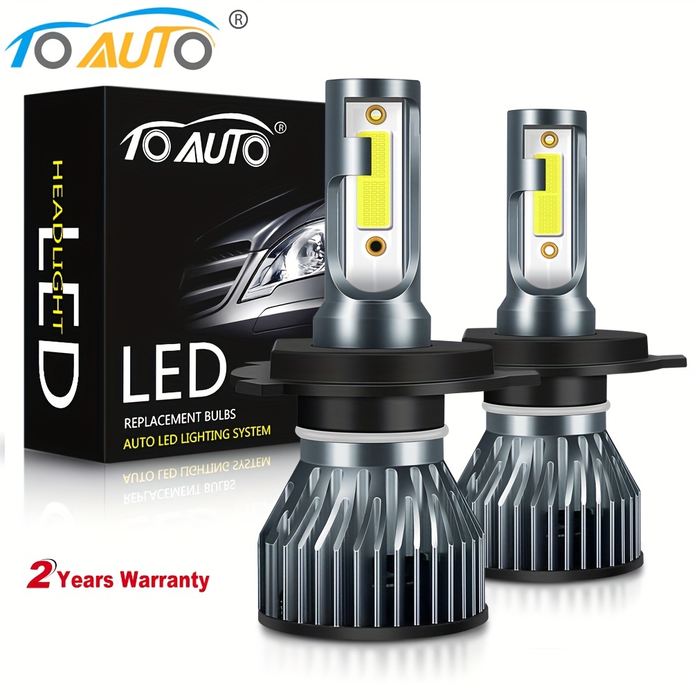 H1 Led Headlight Bulbs, 6000k 400% Brighter H4 Led Headlight Conversion Kit,  10 Min Installation, Halogen Replacement, - Temu