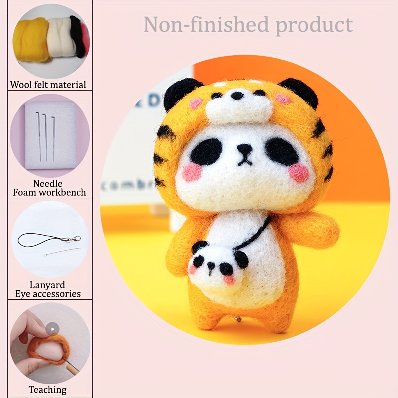 MIUSIE Cute Animal Felt Kit Non Finished DIY Felting Materials