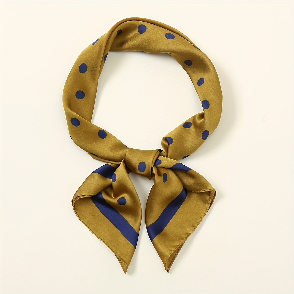 Polka Dot Print Square Scarf Solid Bandana Woman Neckerchief
