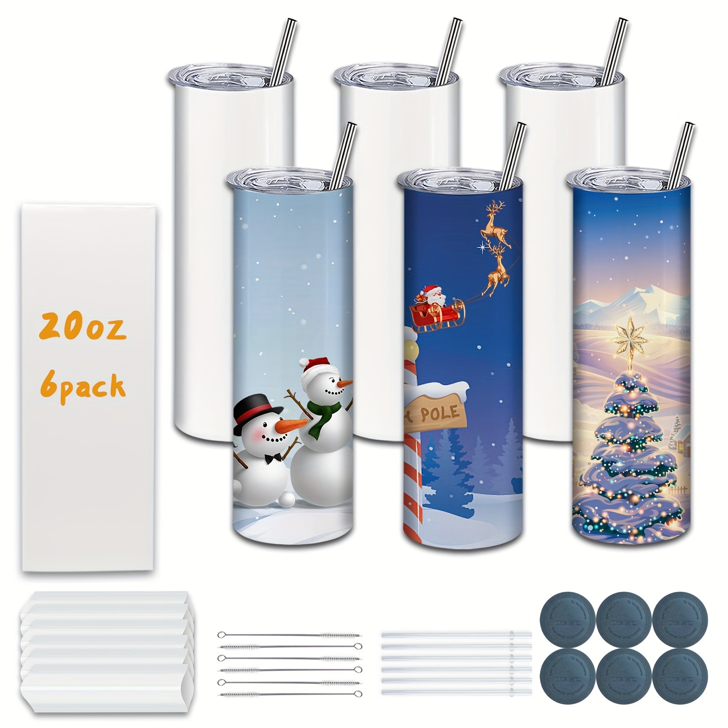 Sublimation Tumblers Blanks With Lids And Straws Stainless - Temu