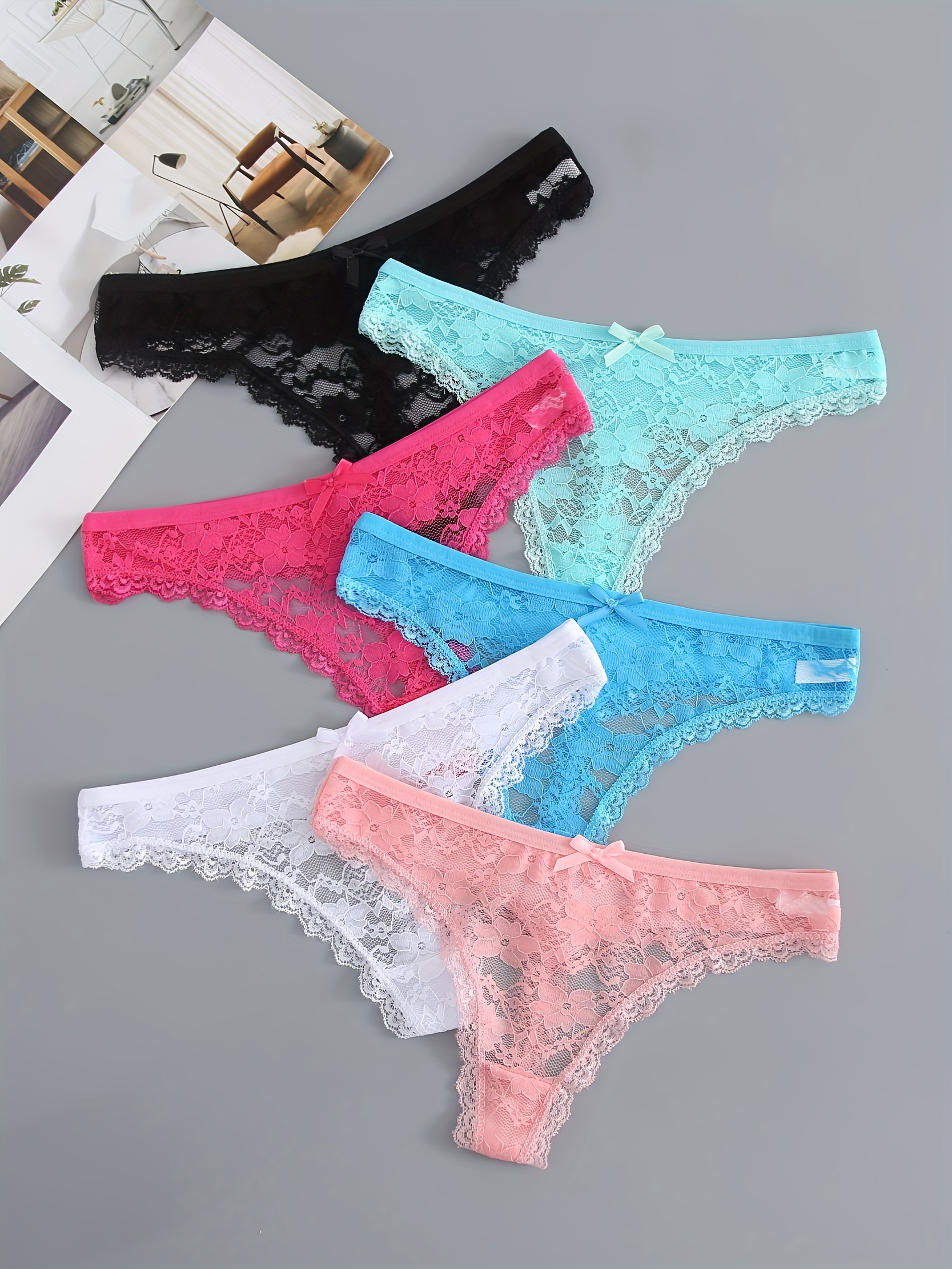 Sexy Floral Lace Sheer Thongs Low Waist Open Crotch G string - Temu Italy