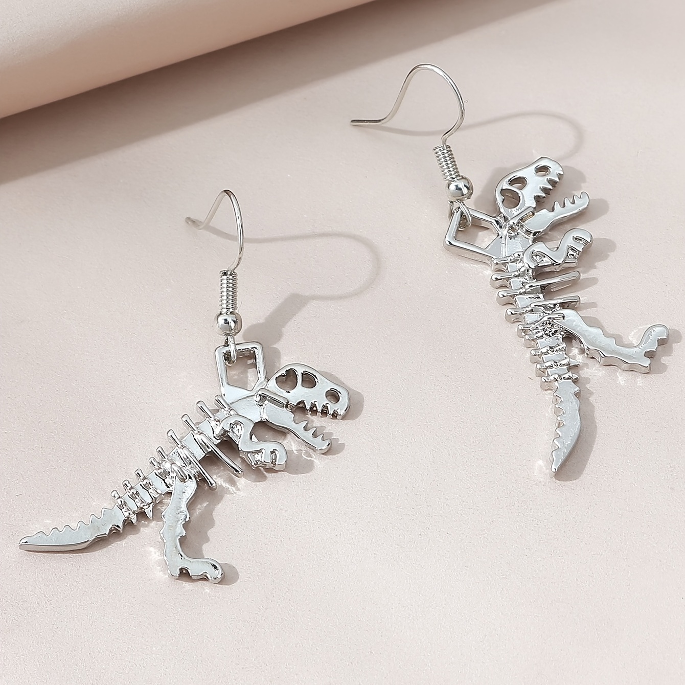 Punk Style Dinosaur Skeleton Drop Earrings