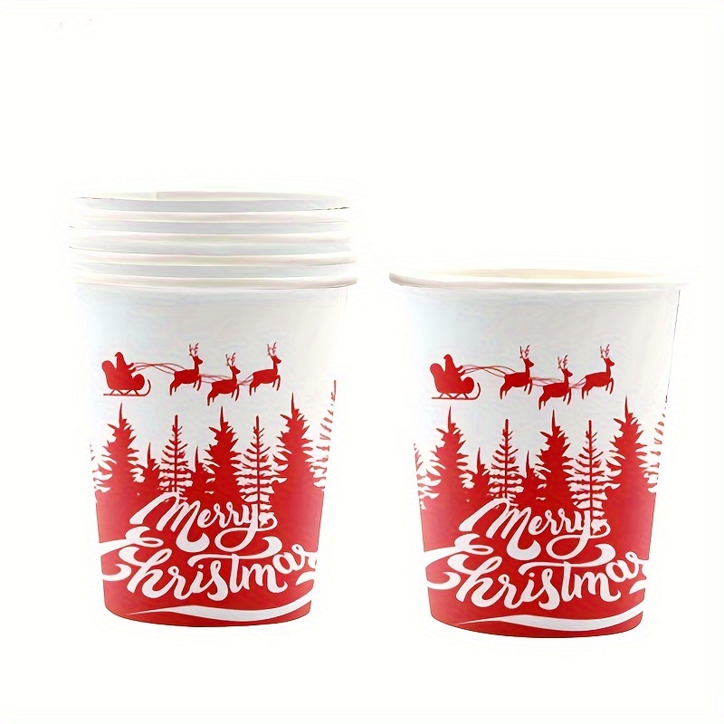 Christmas Disposable Paper Cups Red Green Coffee Tea Cups - Temu