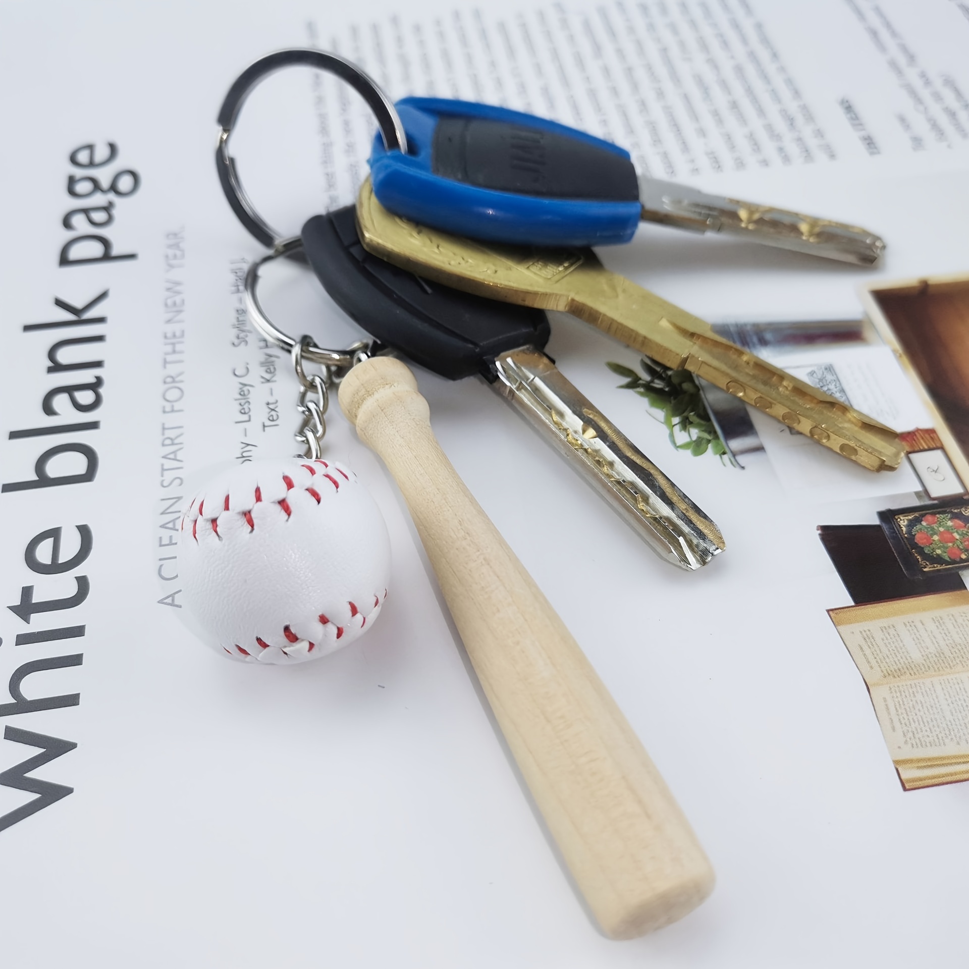Baseball und Holzschläger Schlüsselanhänger Mini Baseball - Temu