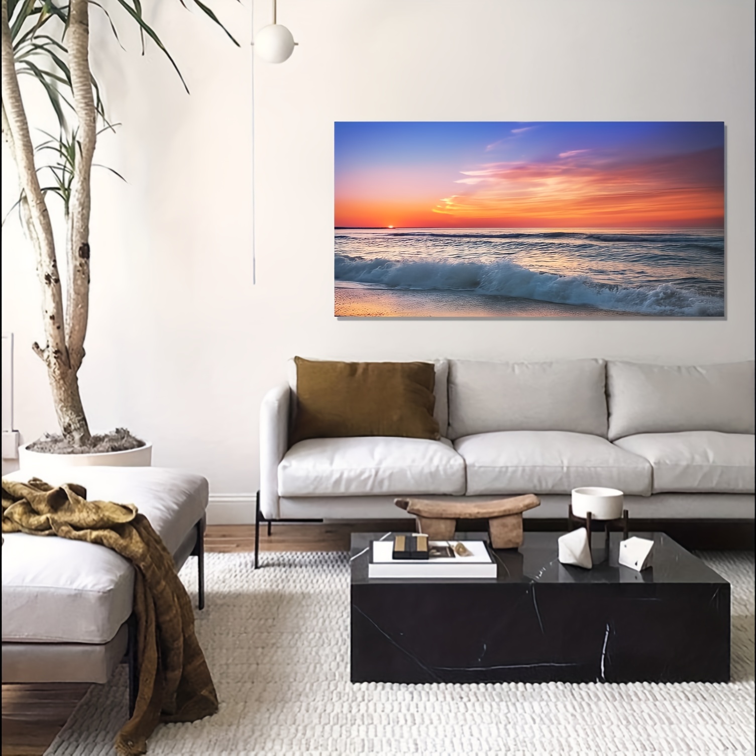 Quadro Grande Senza Cornice Tramonto 'oceano Soggiorno - Temu Italy