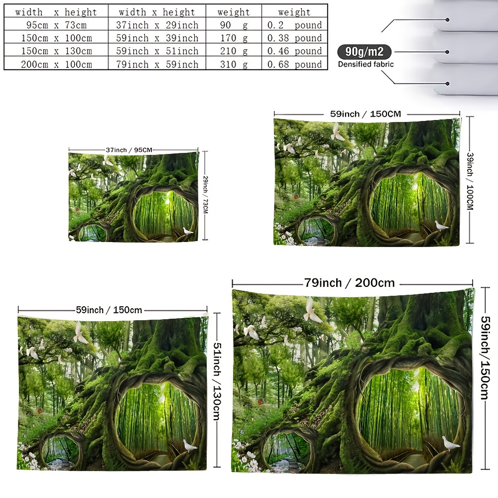 Tapiz De Poliéster Con Escena De Bosque, Fondo Para Colgar En La Pared,  Dormitorio, Sala De Estar, Dormitorio, Tapiz Decorativo, Arte De Pared, 1  Ud. - Temu