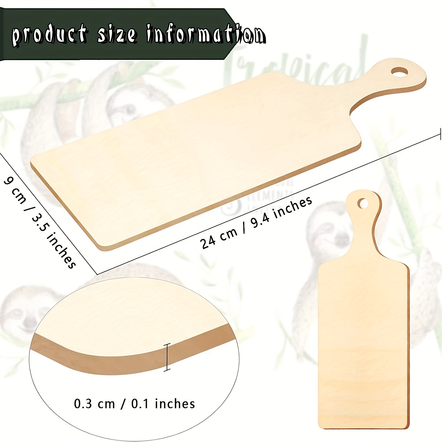 Long, Handled, 8 X 24 Cutting Board