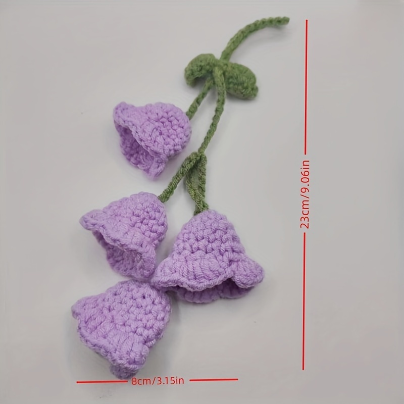1pc Hot Lily Of The Valley Float Hanging Rearview Mirror Pendant Hand-crocheted Car Supplies Wool Woven Hanging