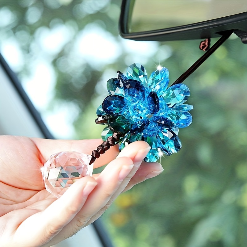 Bling Heart Diamond Car Accessories, Crystal Car Rear View Mirror Charms  Car Decoration Valentine's Day Gifts Lucky Hanging Interior Ornament  Pendant