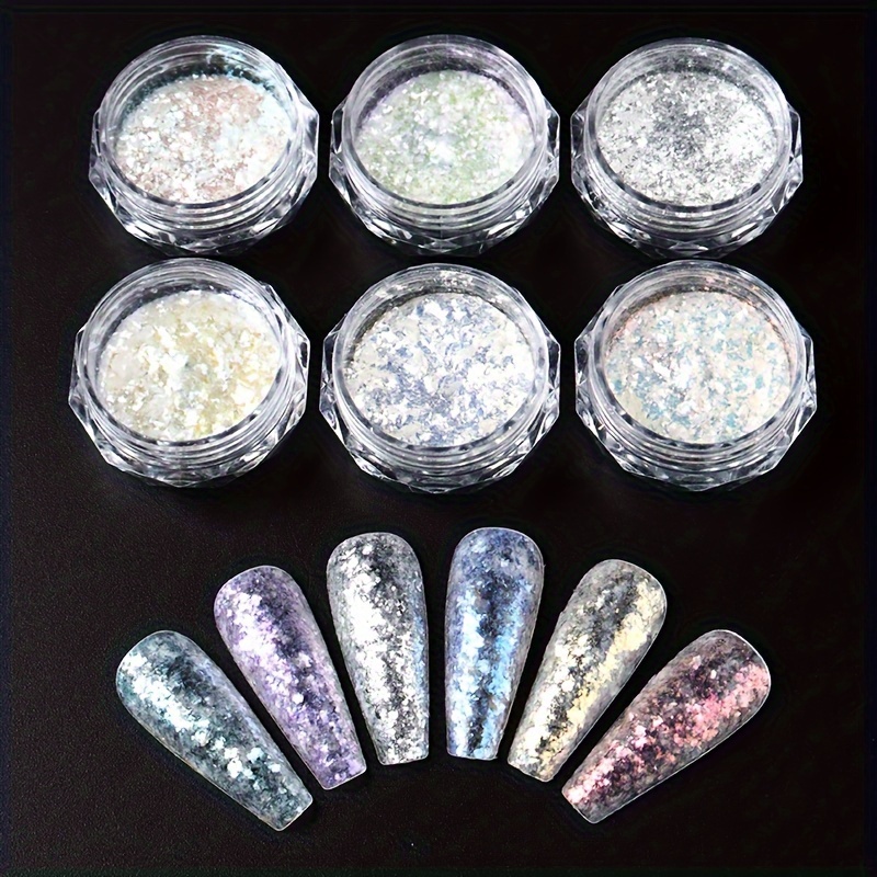  12 Grids Opal Aurora Nail Powder Flake Sparkly Nail