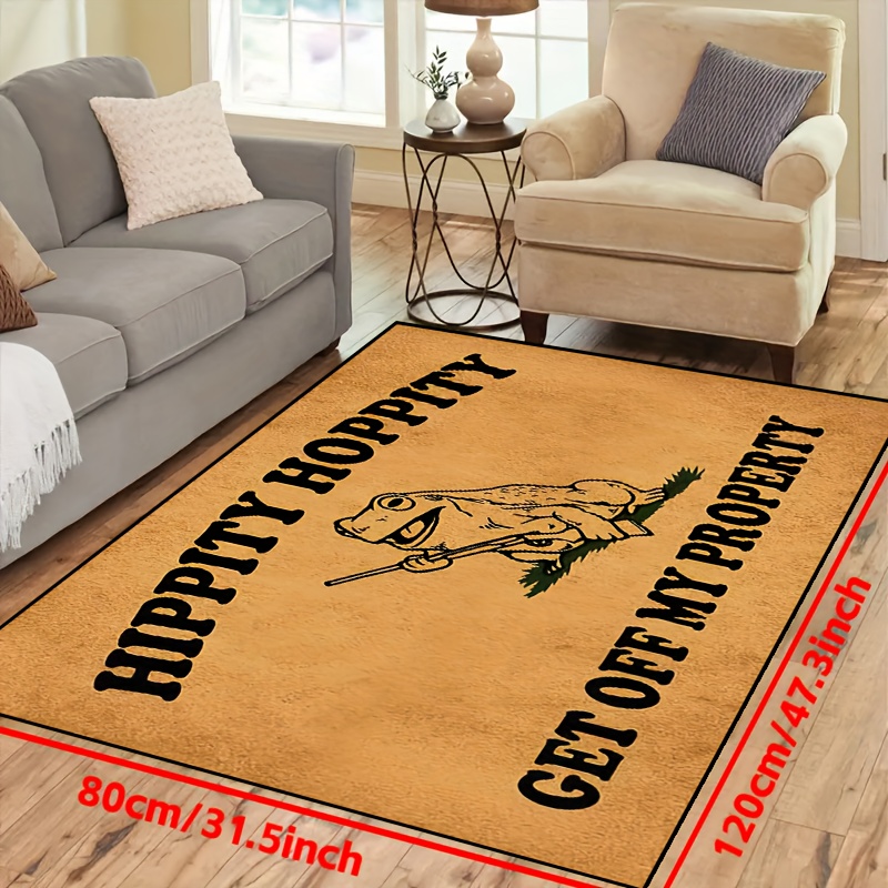 Hippity Hoppity Get Off My Property Inside Funny Door Mats for Outside Entry