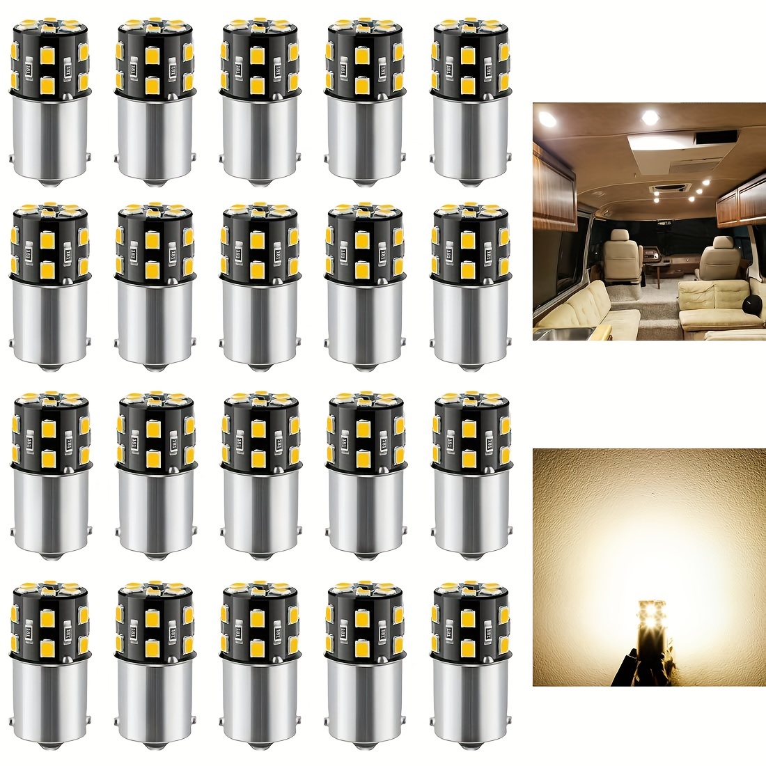 20pcs led of white super bright 1156 1141 1003 1073 ba15s 7506 50 smd 3014 led bulbs 12 volt replacement bulbs for rv camper trailer indoor lights