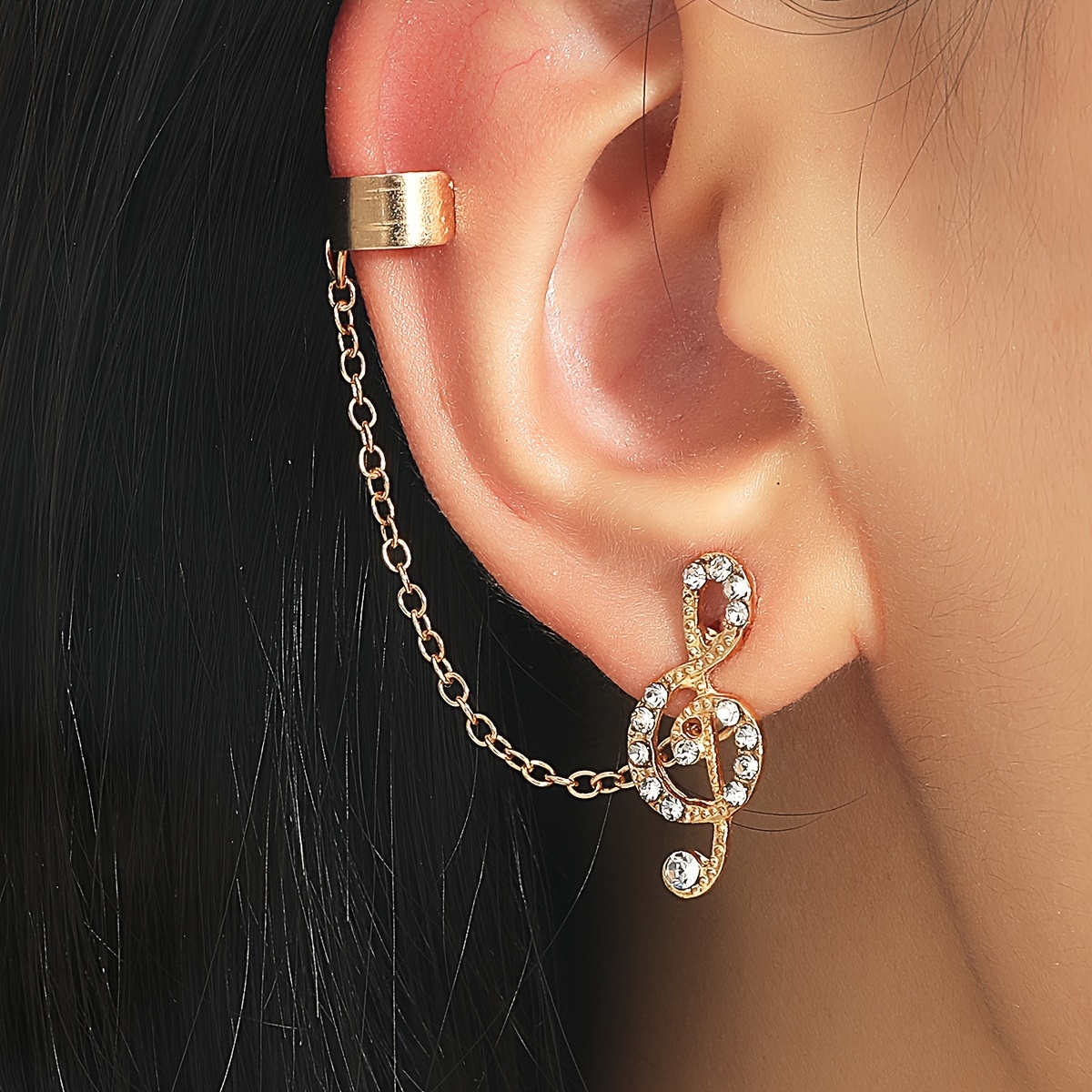 Handmade Feather helix to lobe hoop chain earring ear cartilage chain  jewelry  eBay