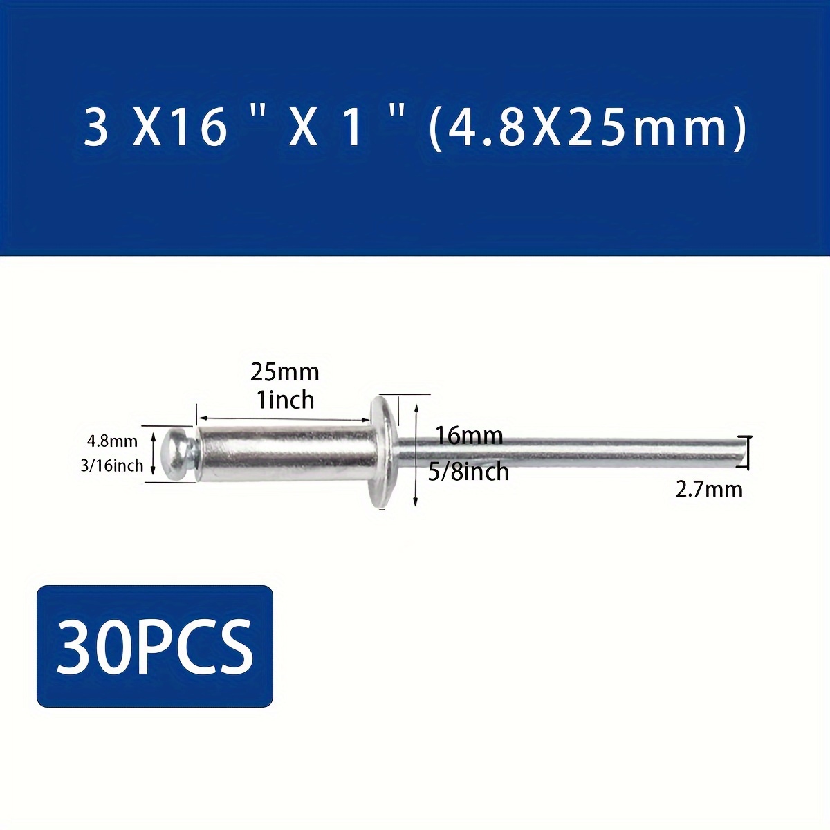 Remache aluminio 3/16 x 1/2