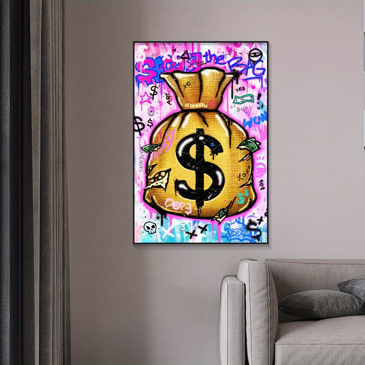 Canvas Poster Modern Art Trendy Art Money Decorative Temu