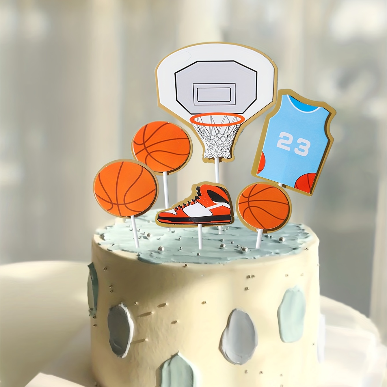 Basketball Cake Toppers, Basketball Star Themed Cake Decorations ...