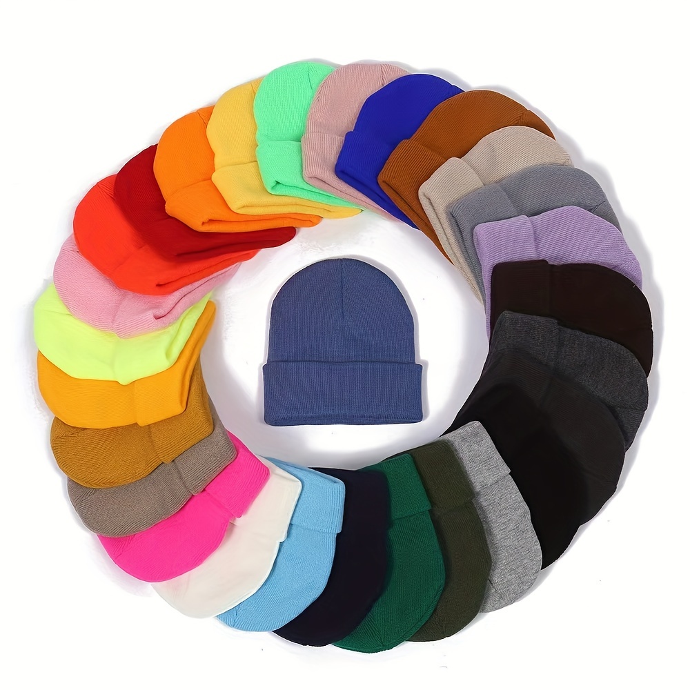 

1pc Men's Candy Color Basic Versatile Solid Color Knitted Hat, Ideal Choice For Gifts