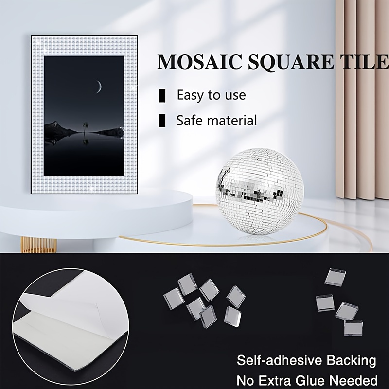 Self adhesive Glass Mirror Mosaic Tiles Stickers Small - Temu