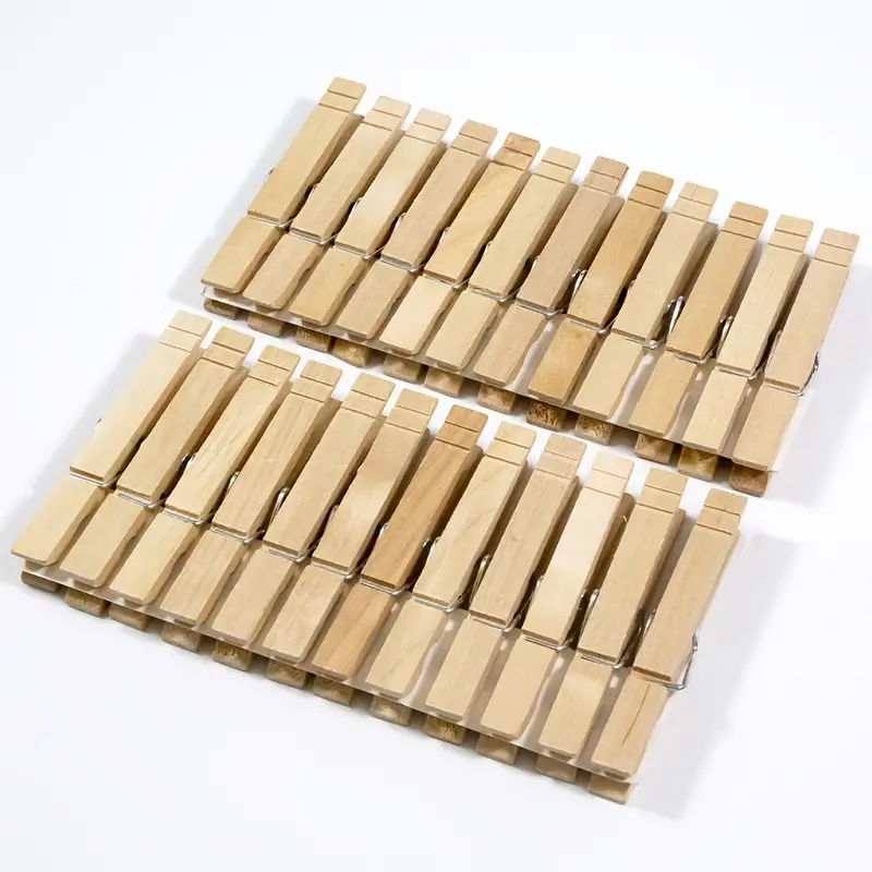 On The Surface Small Wooden Clothespins, 24-Pack of Mini Clothespins