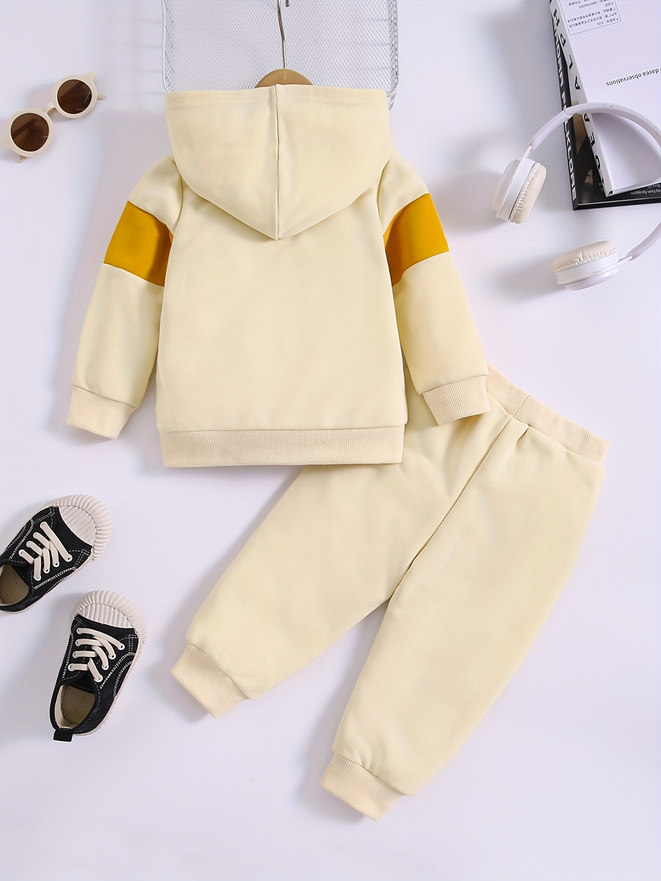 Baby's Fishing Letter Graphic Sweatshirt Trousers Set - Temu