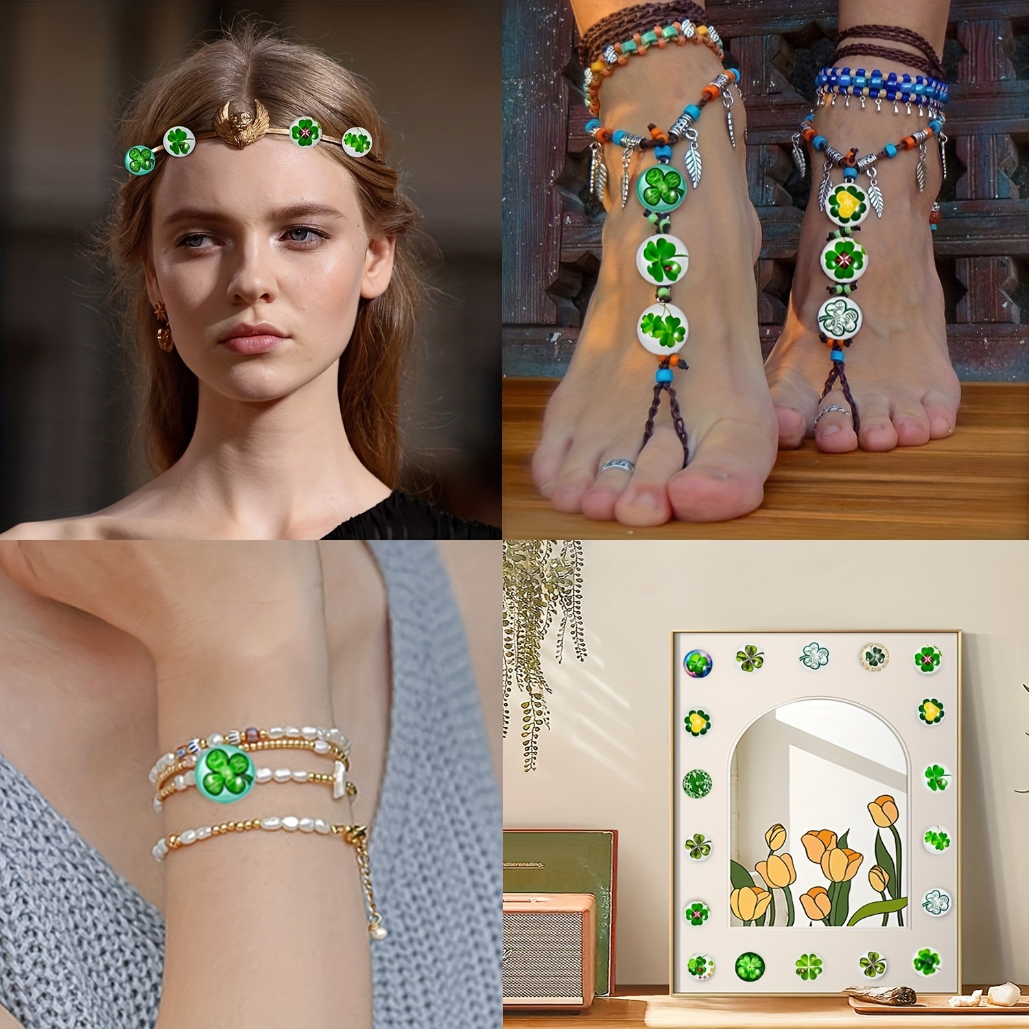 Fashion Glass DIY Big Leaf Mix Color Crystal Leaf Beads New