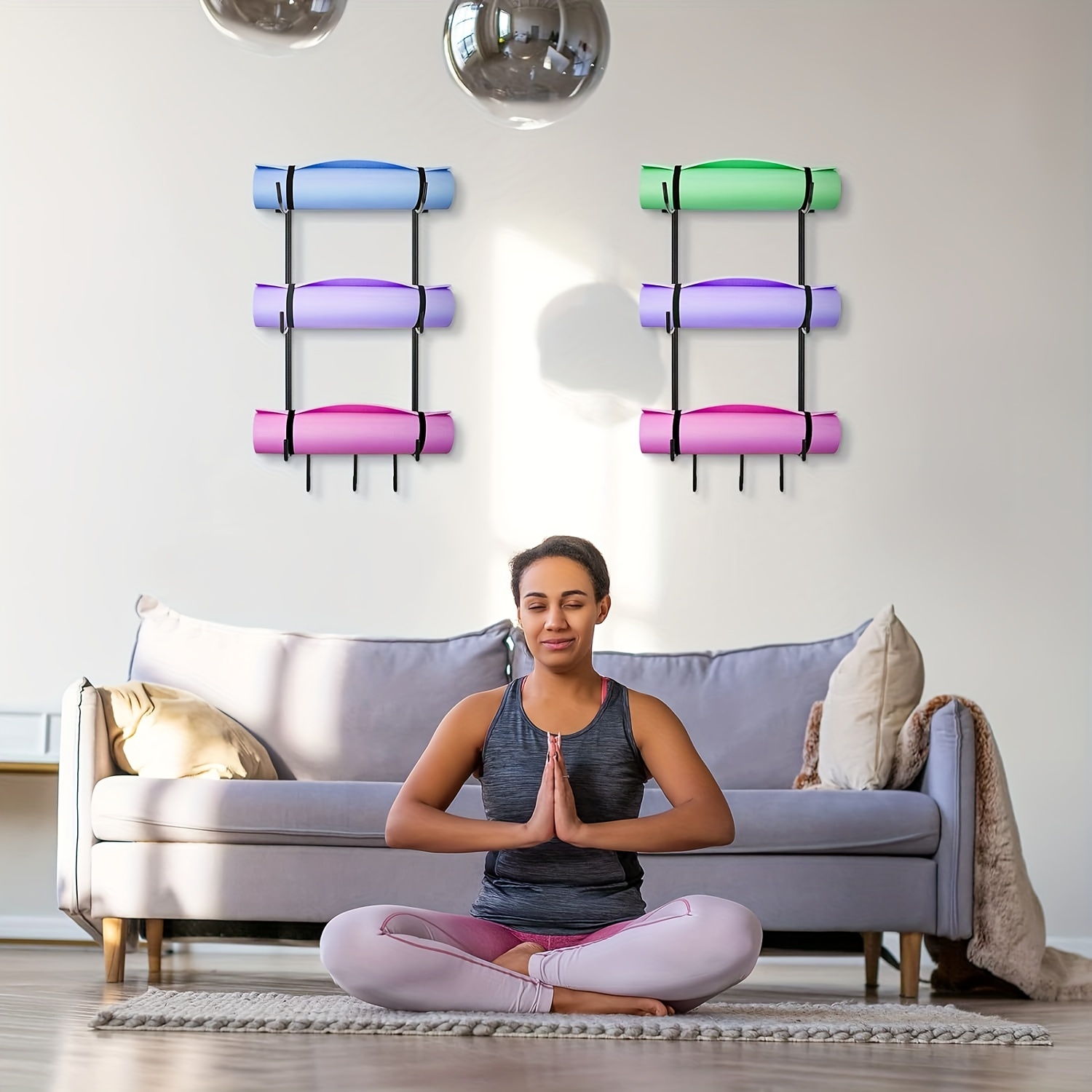 Yoga Mat Holder Wall Mount Wall Rack Home Gym Decor Gym - Temu Canada