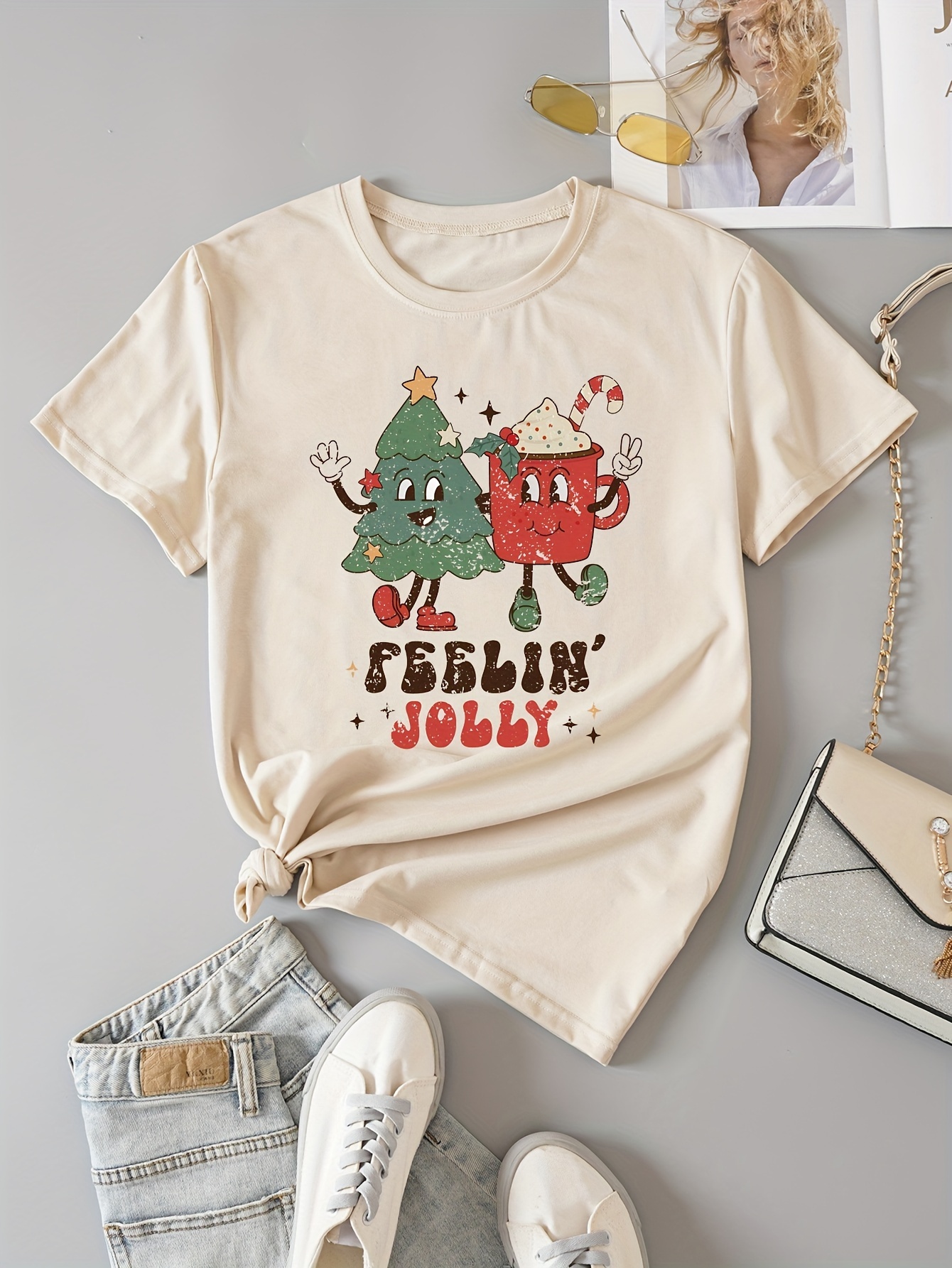 Women's short sleeve christmas on sale shirts