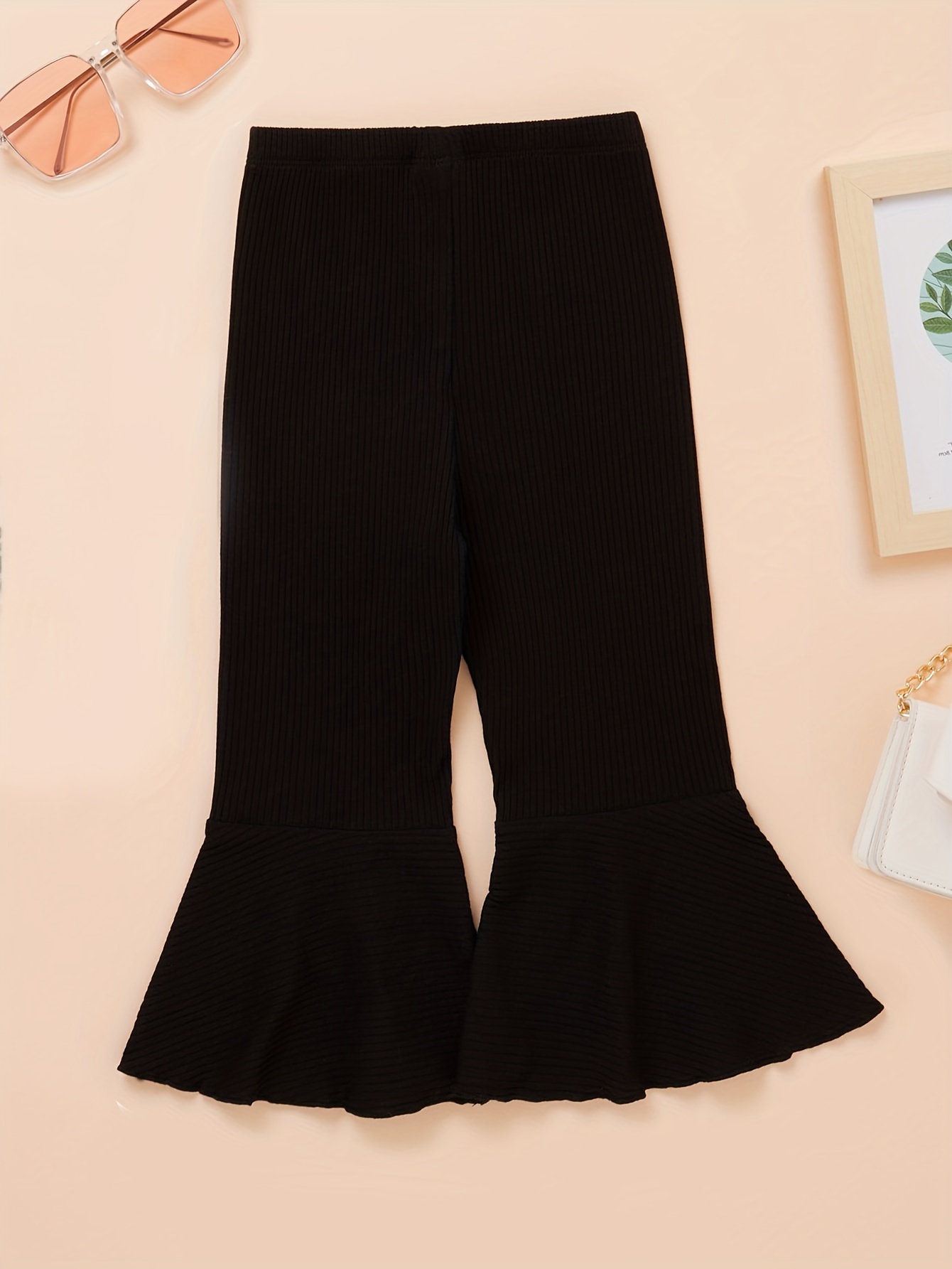 Black ruffle best sale bell bottom pants