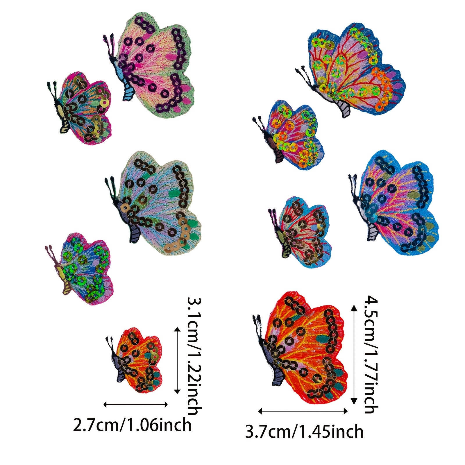  20 parches bordados de mariposa para coser, planchar sobre  mariposas, parches, apliques, ropa, insectos, pegatinas para prendas de  vestir, bricolaje, vaqueros, insignias, abrigos : Arte y Manualidades